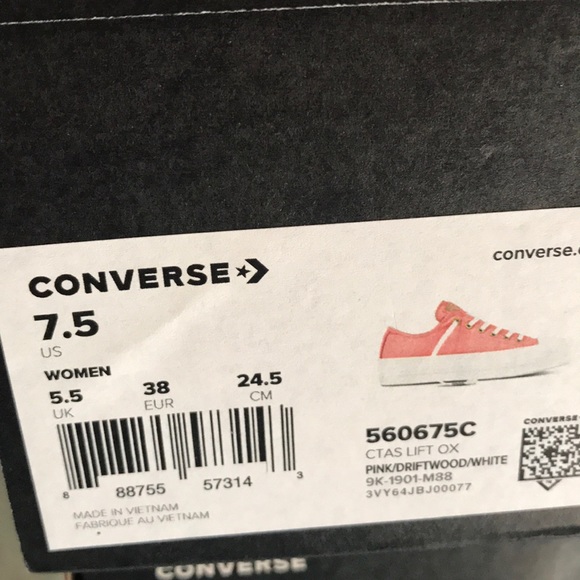 Converse Ctas Lift OX Canvas Driftwood Pink W - Picture 8 of 9